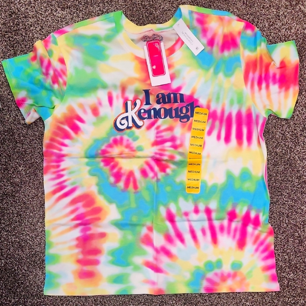 Barbie Movie 🎥 Bright Tie-Dye Short Sleeve T-Shirt with Psychedelic Colors